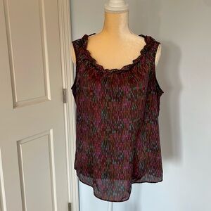 Talbots Large Sleeveless Blouse - Lightweight with Fun Fall Colors!